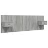 Stylish Grey Sonoma Bed Headboard with Cabinets - HipoMarket