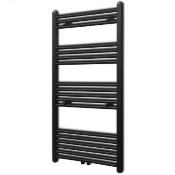 Black Bathroom Towel Rail Radiator 600x1160mm - Hipomarket