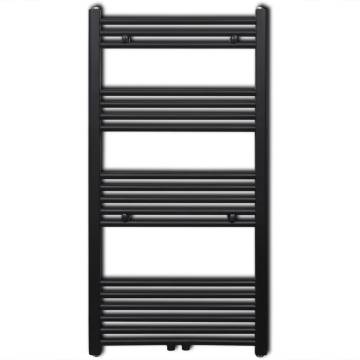 Black Bathroom Towel Rail Radiator 600x1160mm - Hipomarket