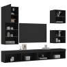 5 Piece TV Wall Units with LED Black Engineered Wood Colour black Quantity in Package 1 