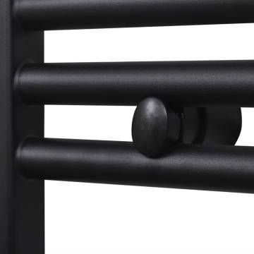 Black Bathroom Towel Rail Radiator 600x1160mm - Hipomarket