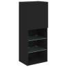 5 Piece LED TV Wall Units - Black Engineered Wood | HipoMarket