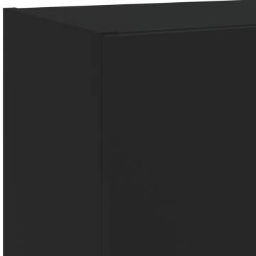 5 Piece LED TV Wall Units - Black Engineered Wood | HipoMarket