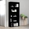 5-Tier Black Book Cabinet | Modern Engineered Wood - HipoMarket