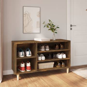 Elegant Smoked Oak Shoe Cabinet - 102x36x60 cm | HipoMarket