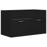 Sink Cabinet with Built-in Basin - Black Engineered Wood