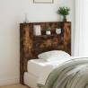 LED Smoked Oak Headboard Cabinet - Stylish & Functional Design