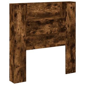 LED Smoked Oak Headboard Cabinet - Stylish & Functional Design