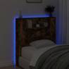 LED Smoked Oak Headboard Cabinet - Stylish & Functional Design