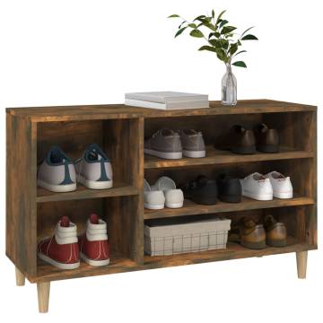 Elegant Smoked Oak Shoe Cabinet - 102x36x60 cm | HipoMarket