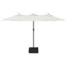 Double-Head Parasol with LEDs - Sand White 449x245 cm