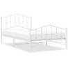 Elegant White Metal Bed Frame with Headboard - 107x203 cm