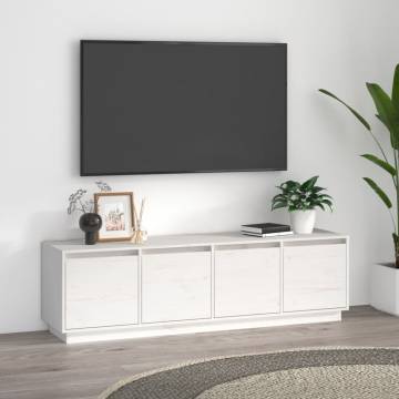 Trendy White TV Cabinet - Solid Pine Wood | HipoMarket