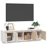 Trendy White TV Cabinet - Solid Pine Wood | HipoMarket