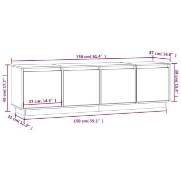 Trendy White TV Cabinet - Solid Pine Wood | HipoMarket