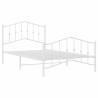 Elegant White Metal Bed Frame with Headboard - 107x203 cm