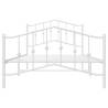 Elegant White Metal Bed Frame with Headboard - 107x203 cm