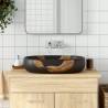 Stylish Black Oval Ceramic Countertop Basin - 59x40 cm