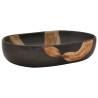 Stylish Black Oval Ceramic Countertop Basin - 59x40 cm