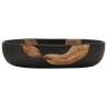 Stylish Black Oval Ceramic Countertop Basin - 59x40 cm