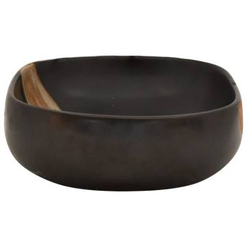 Stylish Black Oval Ceramic Countertop Basin - 59x40 cm