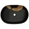 Stylish Black Oval Ceramic Countertop Basin - 59x40 cm