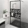 Walk-in Shower Wall with Shelf Black 115x195 cm ESG Glass&Aluminium Colour black Size 115 x 195 cm Model stone design 