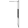 Walk-in Shower Wall with Shelf Black 115x195 cm ESG Glass