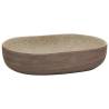 Elegant Sand & Brown Oval Countertop Basin - 59x40 cm