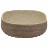 Elegant Sand & Brown Oval Countertop Basin - 59x40 cm