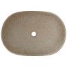 Elegant Sand & Brown Oval Countertop Basin - 59x40 cm