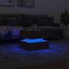 Modern Coffee Table with LED Lights - Brown Oak