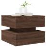 Modern Coffee Table with LED Lights - Brown Oak