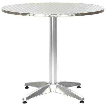 Stylish Aluminium Garden Table - Silver 80x70 cm