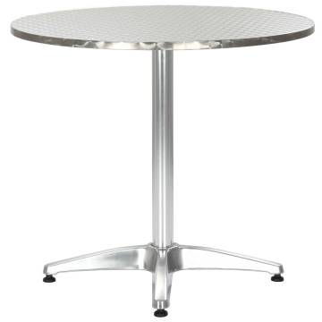 Stylish Aluminium Garden Table - Silver 80x70 cm