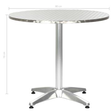 Stylish Aluminium Garden Table - Silver 80x70 cm