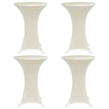 Cream Stretch Standing Table Cover Ø70 cm - 4 pcs