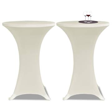 Cream Stretch Standing Table Cover Ø70 cm - 4 pcs