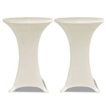 Cream Stretch Standing Table Cover Ø70 cm - 4 pcs