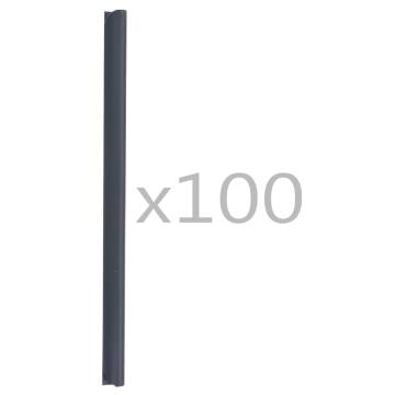 100 Pcs Fence Strip Clips - PVC Anthracite | HipoMarket