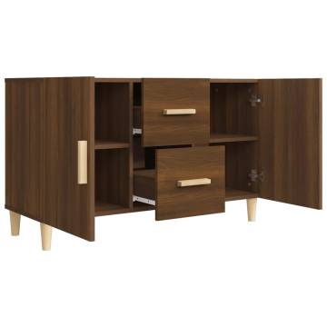 Brown Oak Sideboard - Stylish & Ample Storage 100x36x60 cm