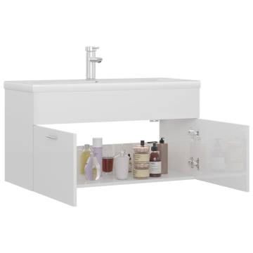 Stylish Sink Cabinet with Basin - High Gloss White