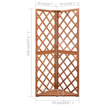 Corner Trellis 50x50x145 cm - Solid Fir Wood for Climbing Plants