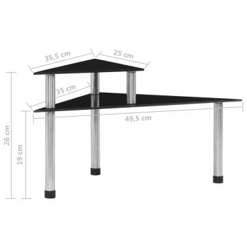 Stylish Black Kitchen Shelf - 49.5x35x26 cm Tempered Glass