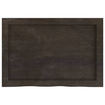 Solid Oak Table Top - Dark Brown 60x40 cm | HipoMarket