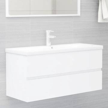 Sink Cabinet with Built-in Basin - Modern White Design