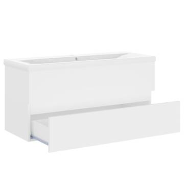 Sink Cabinet with Built-in Basin - Modern White Design