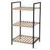 Bathroom Solutions Storage Rack with 3 Shelves Bamboo and Steel Size 38 x 32.5 x 70 cm Number of 1 