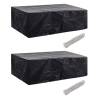 Garden Furniture Covers 2pcs 8 Person Poly Rattan 300x140 cm Size 300 x 140 x 90 cm Quantity in Package 2 