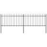 Garden Fence with Spear Top Steel 3.4x1 m Black Colour black Quantity in Package 1 Length 3.4 m Height 1 m 